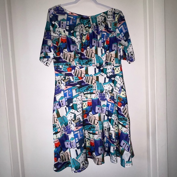 eshakti Dresses & Skirts - eShakti Multicolor Abstract Print Dress